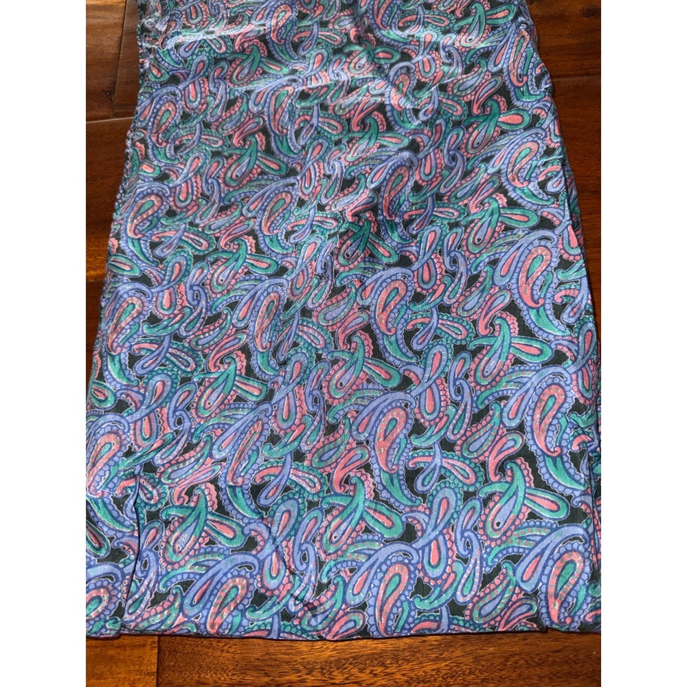 Paisley Midi Scarf Womens One Size Multicolor Excellent Boho Retro